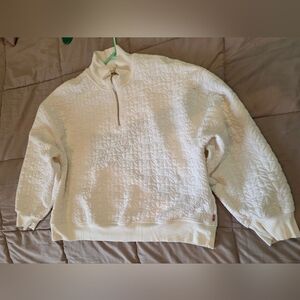 Levi's White Quilted Half-Zip Pullover Size Large
